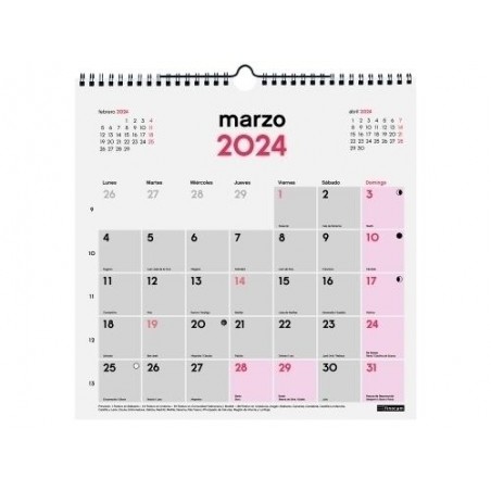 Calendario finocam pared 2024 para escribir