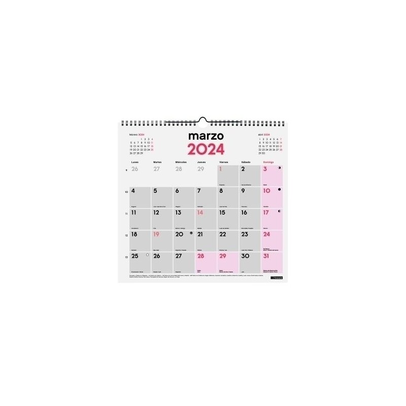 Calendario finocam pared para escribir Calendario finocam pared para escribir