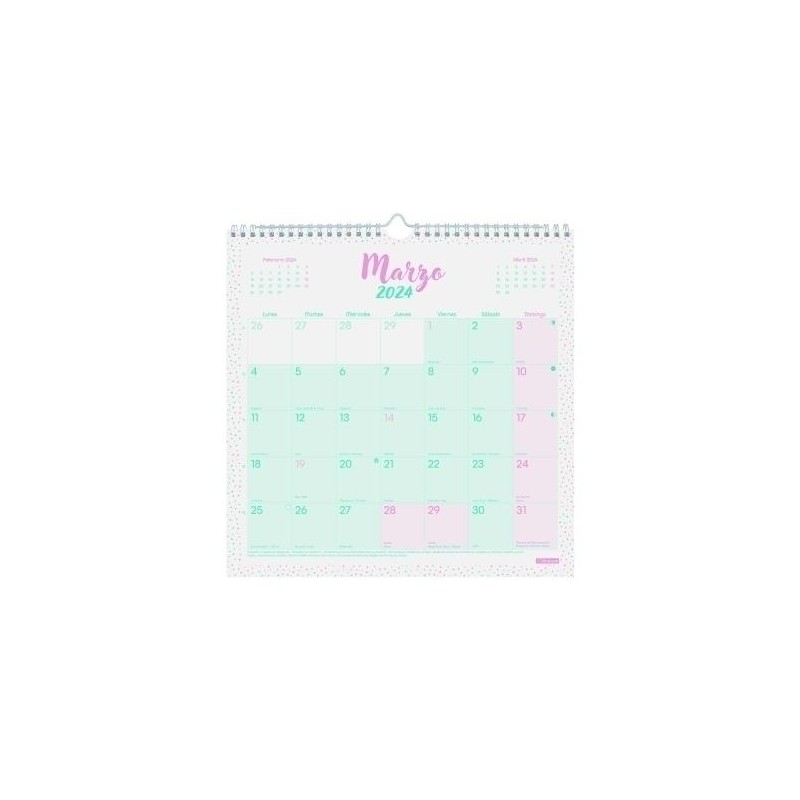 Calendario finocam 2024 pared chic turquesa