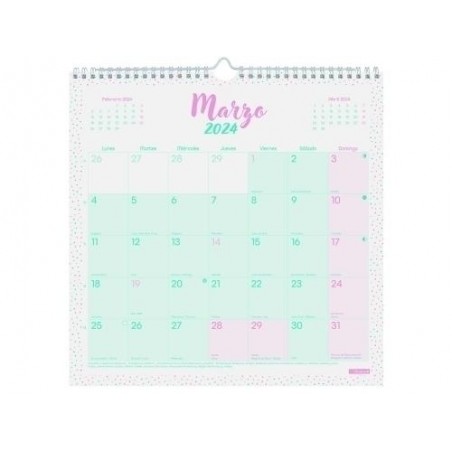 Calendario finocam 2024 pared chic turquesa