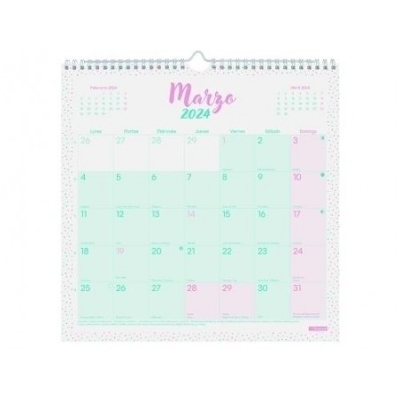 Calendario finocam 2024 pared chic turquesa