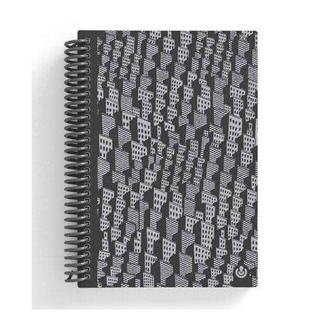 Cuaderno A5 espiral polipropileno black edit 80 h