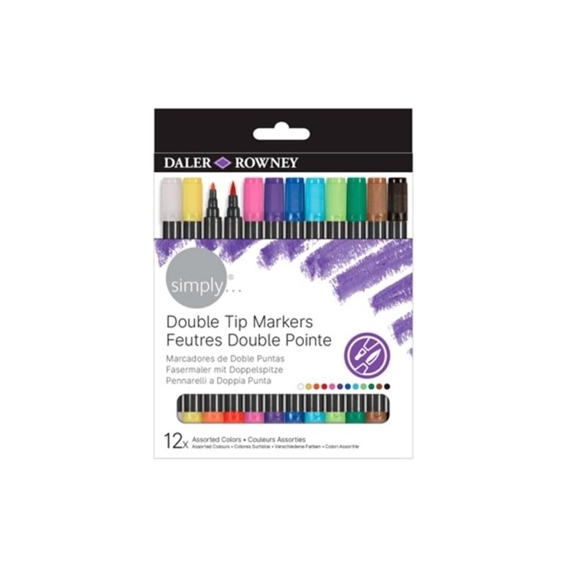 Estuche 12 rotuladores doble punta daler rowney Estuche 12 rotuladores doble punta daler rowney