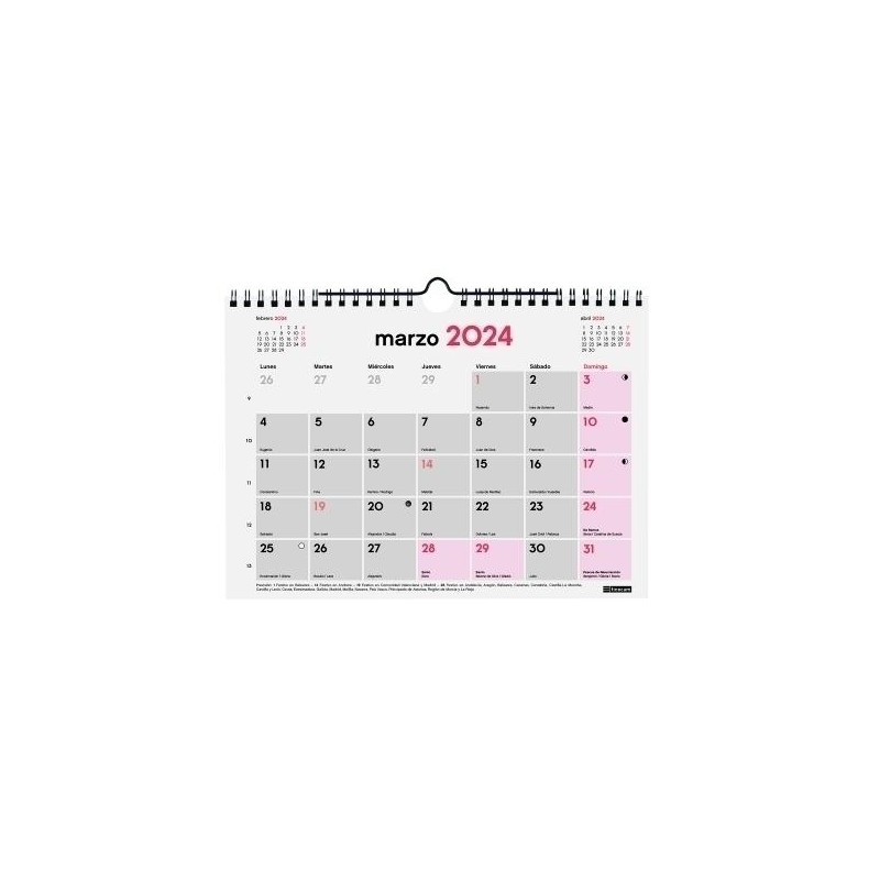 Calendario finocam 2024 pared escribir S Calendario finocam 2024 pared escribir S