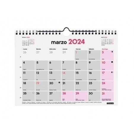 Calendario finocam 2024 pared escribir S