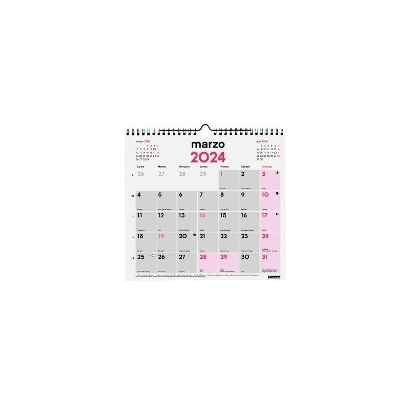 Calendario finocam 2024 pared escribir M Calendario finocam 2024 pared escribir M
