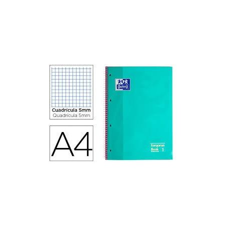 Bloc oxford A4 ebook 5x5 80 h. 90 gr. verde menta