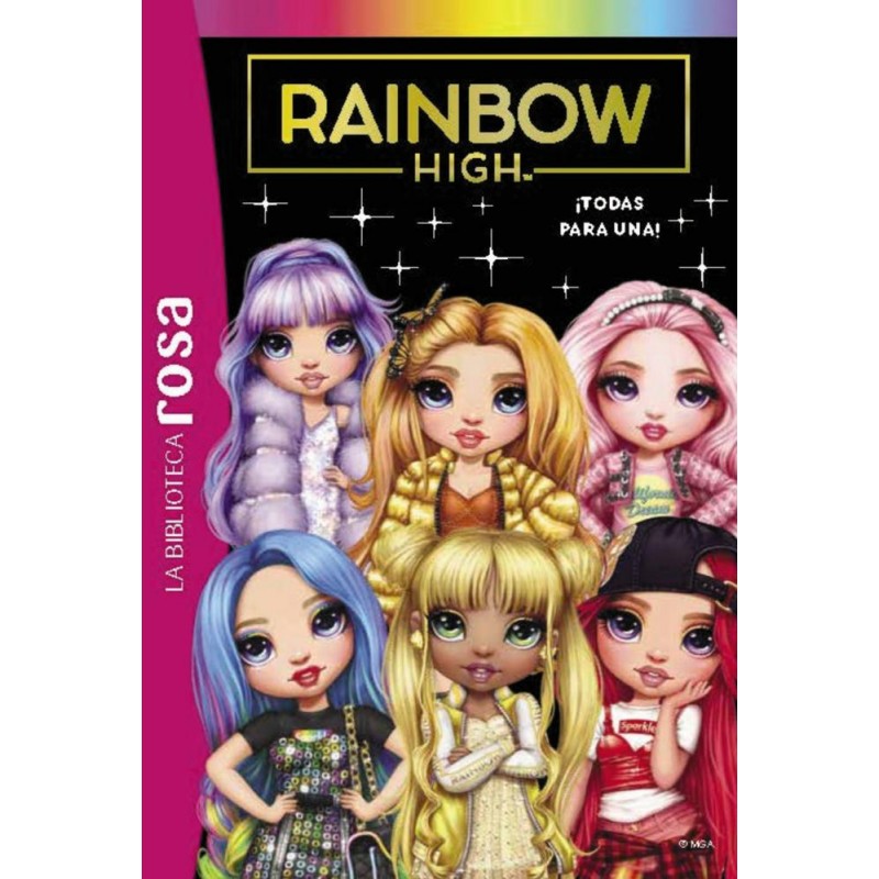 Biblioteca rosa Rainbow High 5 ¡Todas para una Biblioteca rosa Rainbow High 5 ¡Todas para una