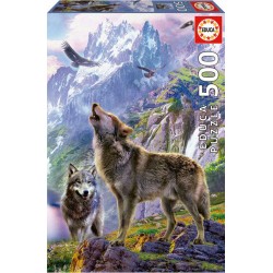 Puzzle educa lobos en las rocas 500 piezas