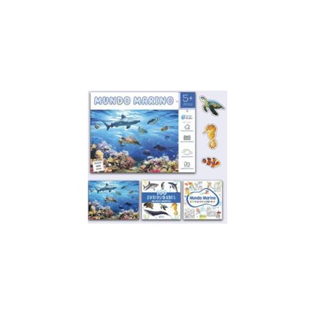 Mundo marino  caja magica  libro   puzle 200 pieza