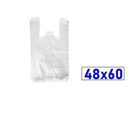 Bolsa camiseta 48x60 blanca reciclada