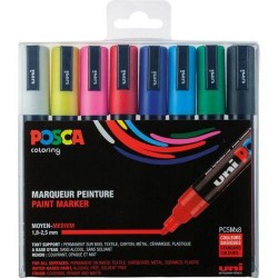 Set 8 rotuladores posca PC-5M colores surtidos