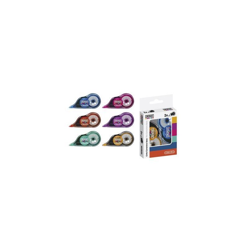 Pack 2 cintas correctoras ingraf 5mm x 12 metros