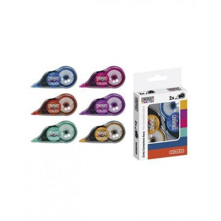 Pack 2 cintas correctoras ingraf 5mm x 12 metros