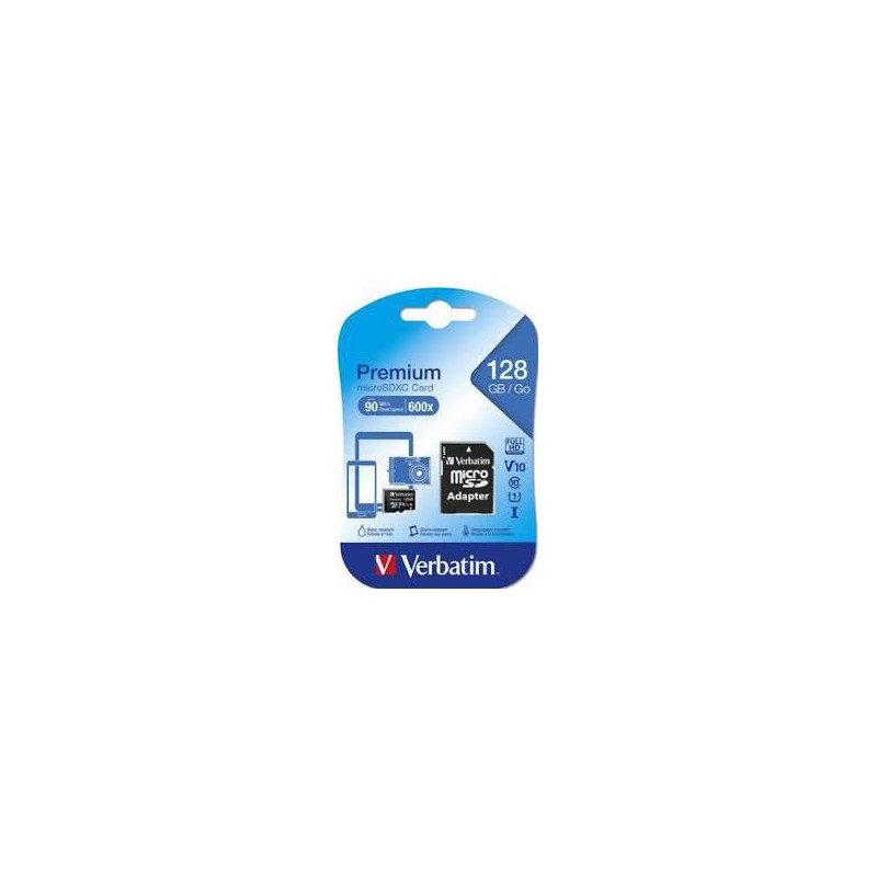 Tarjeta micro SD 128 GB con adaptador verbatim