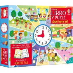 ¿Qué hora es  Libro y puzzle