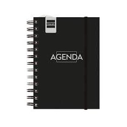 Agenda escolar finocam A6 día página negro 24-25