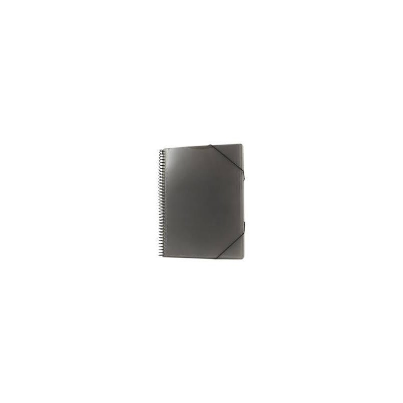 Carpeta 20 fundas con espiral negra   portatodo