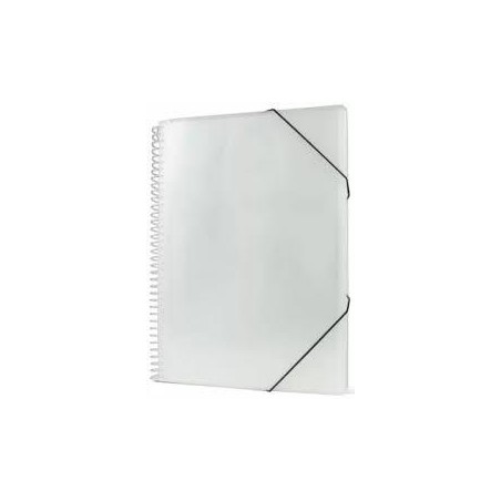 Carpeta 20 fundas A4 con espiral transparente