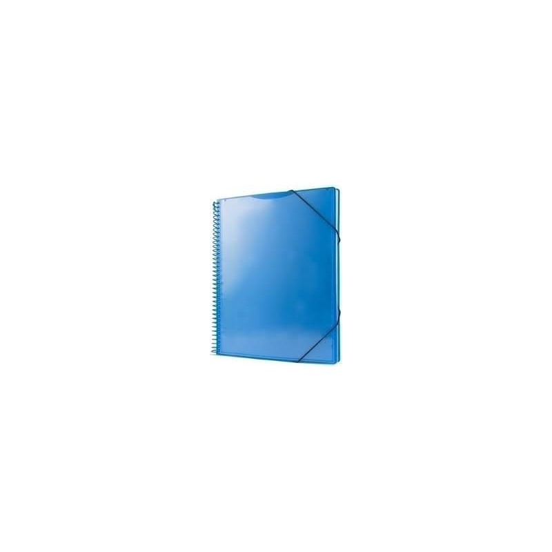 Carpeta 20 fundas A4 con espiral azul   portatodo