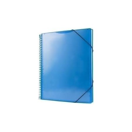 Carpeta 20 fundas A4 con espiral azul   portatodo