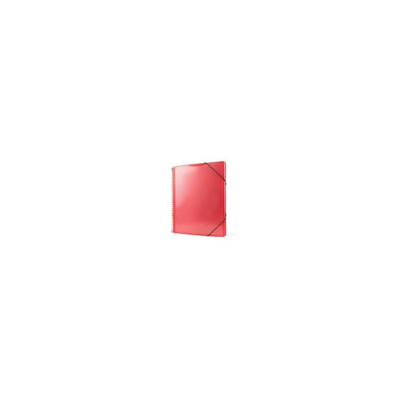 Carpeta 20 fundas A4 con espiral roja   portatodo