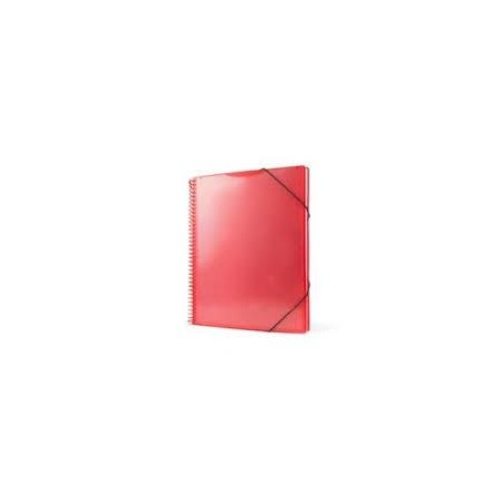 Carpeta 20 fundas A4 con espiral roja   portatodo