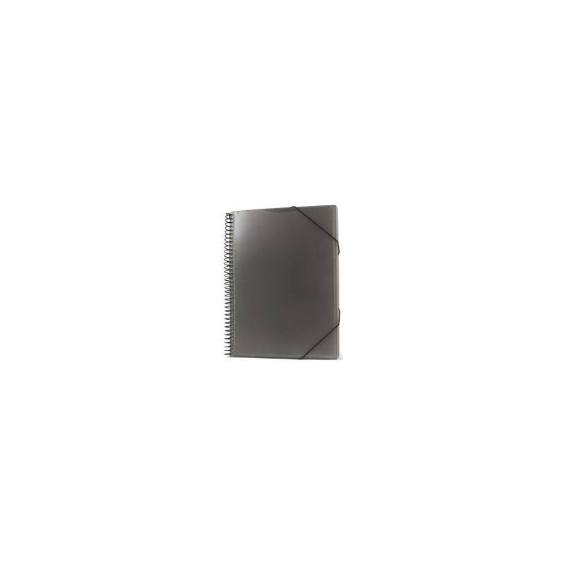 Carpeta 40 fundas A4 con espiral negra   portatodo