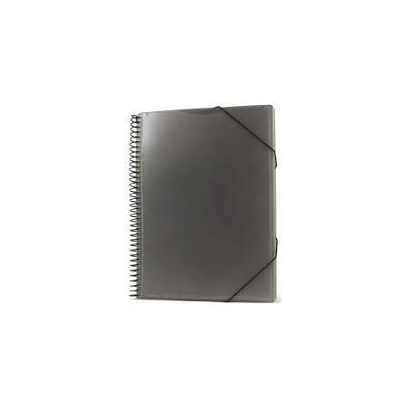 Carpeta 40 fundas A4 con espiral negra   portatodo