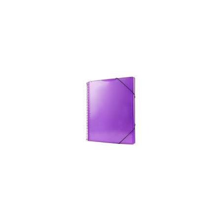 Carpeta 40 fundas A4 con espiral violeta   portato