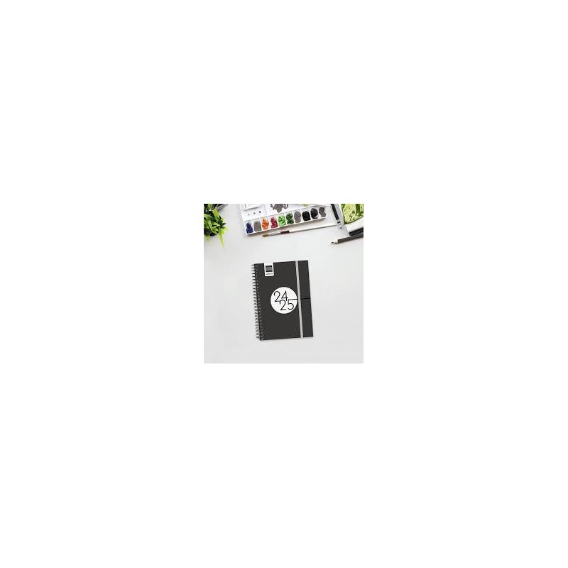 Agenda escolar finocam espiral 8º s/v negro 24/25