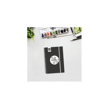 Agenda escolar finocam espiral 8º s/v negro 24/25