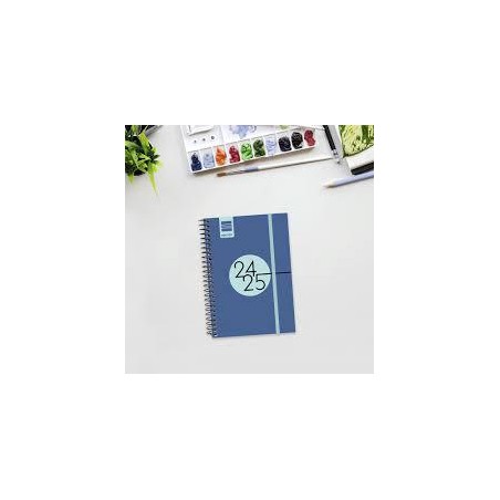 Agenda escolar finocam espiral 8º azul 24/25