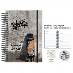Agenda escolar senfort 8º día página skateboard