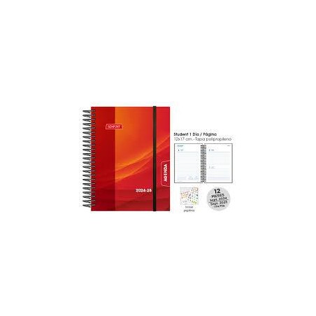 Agenda escolar senfort 8º día página prisma rojo
