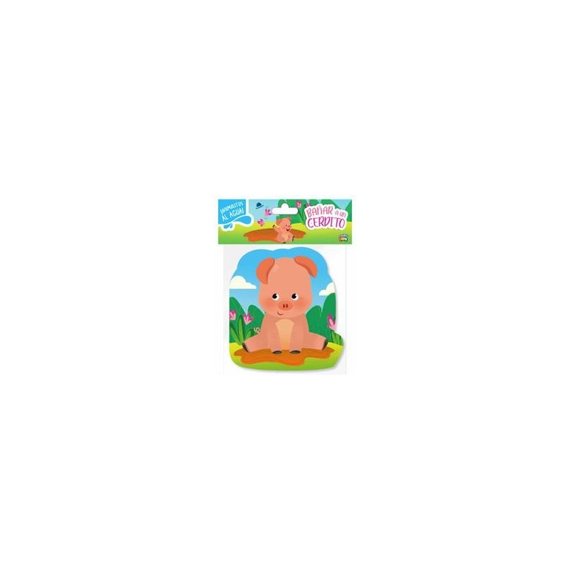 Bañar a un cerdito  animalitos al agua