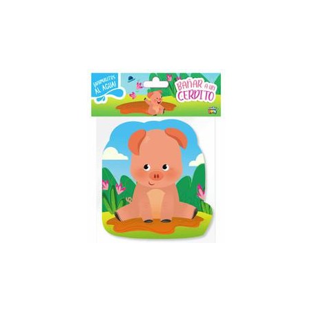 Bañar a un cerdito  animalitos al agua