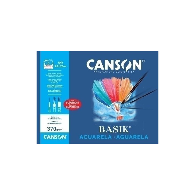 Pack de 6 láminas acuarela y témpera 370 gr Gvarro Pack de 6 láminas acuarela y témpera 370 gr Gvarro
