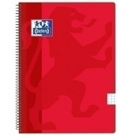 Bloc oxford school tapa pp cuadricula 5x5 rojo