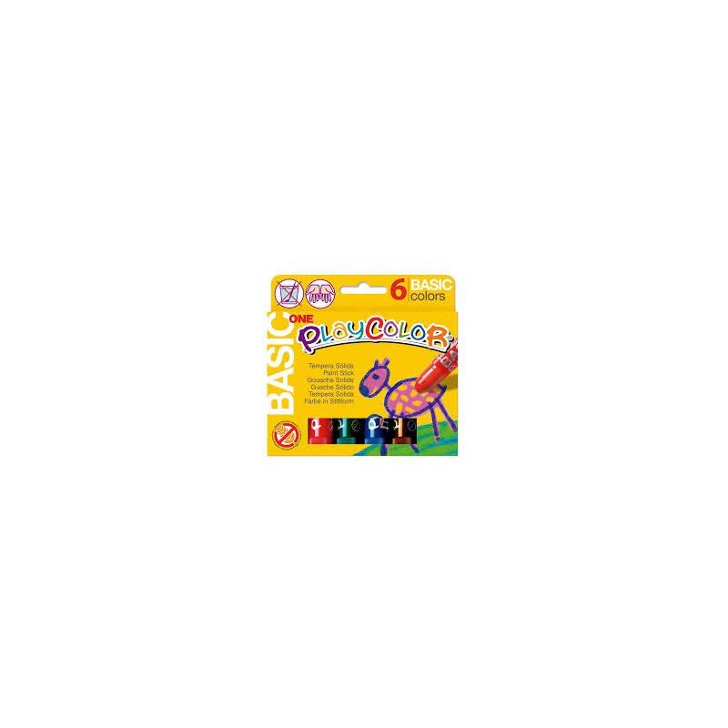 Témpera sólida 6 colores Playcolor Instant