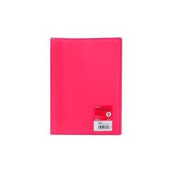 Carpeta 10 fundas A4 poliplás fucsia