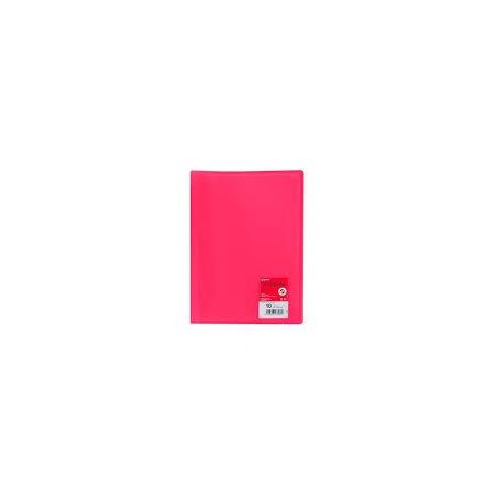 Carpeta 10 fundas A4 poliplás fucsia