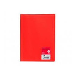 Carpeta 50 fundas A4 poliplás rojo