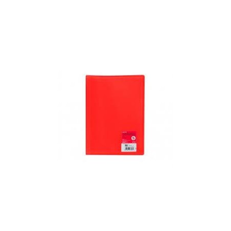 Carpeta 50 fundas A4 poliplás rojo