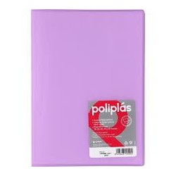 Carpeta 40 fundas A4 poliplás lavanda soft