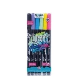Rotulador fibra mooving doble punta pincel acuarel