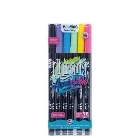Rotulador fibra mooving doble punta pincel acuarel