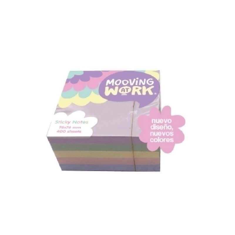Notas adhesivas mooving pastel 400 hojas 76x76 mul