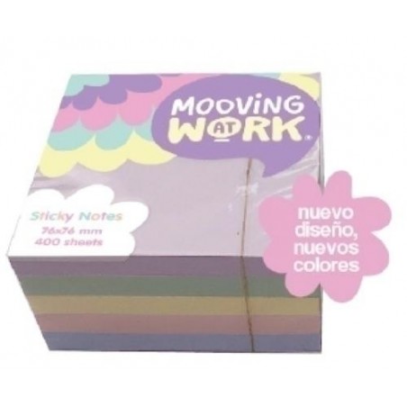 Notas adhesivas mooving pastel 400 hojas 76x76 mul