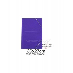 Carpeta folio proflongado con gomas y solapas azul